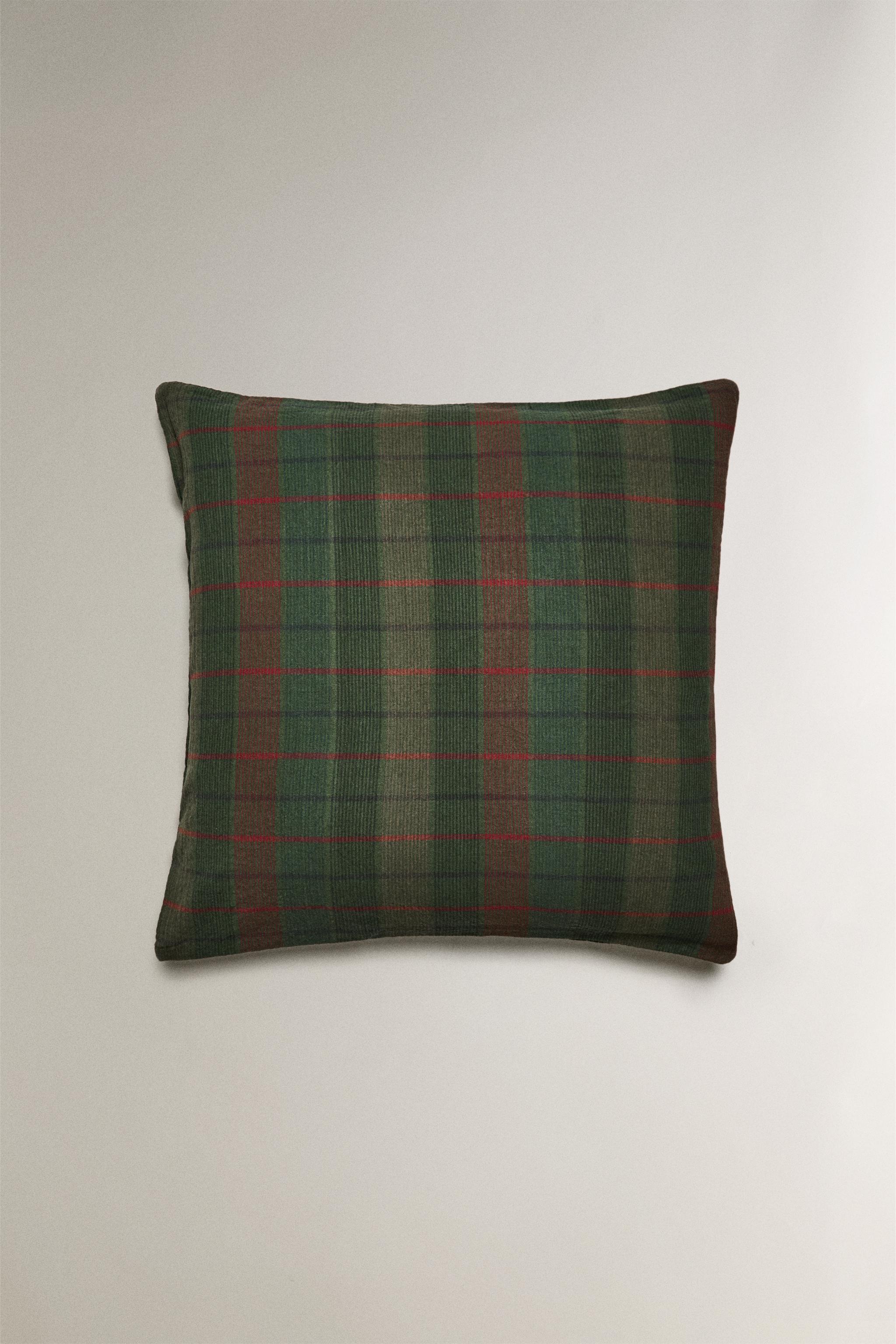 CHRISTMAS TARTAN CHECK COTTON PILLOWCASE